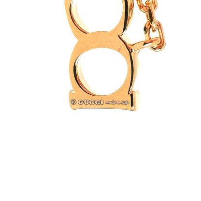 Gucci Metal Crystal Pearl Script Drop Single Earring Gold 4 of 4