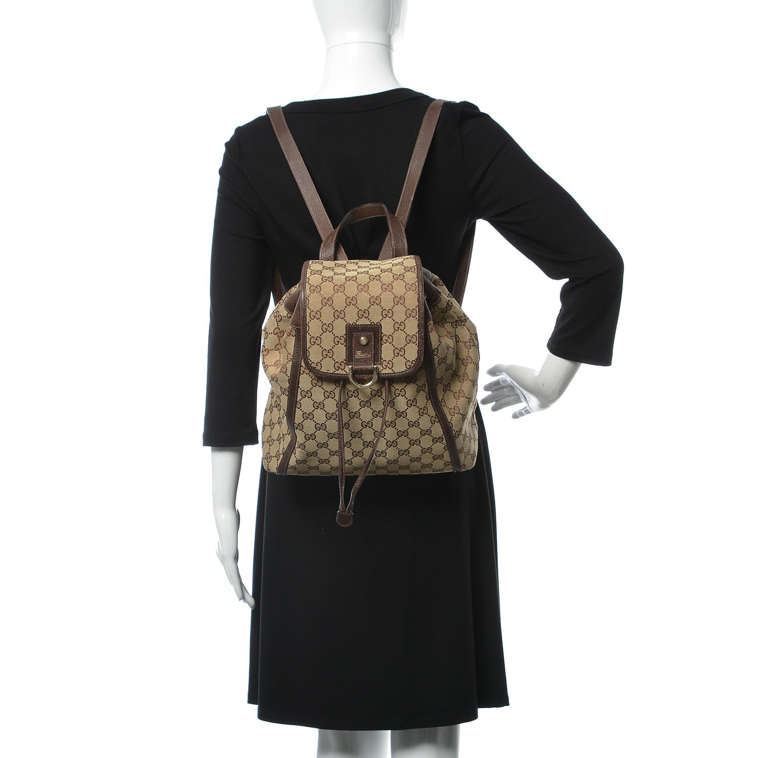 Gucci GG Monogram Flap Backpack Brown 2 of 19