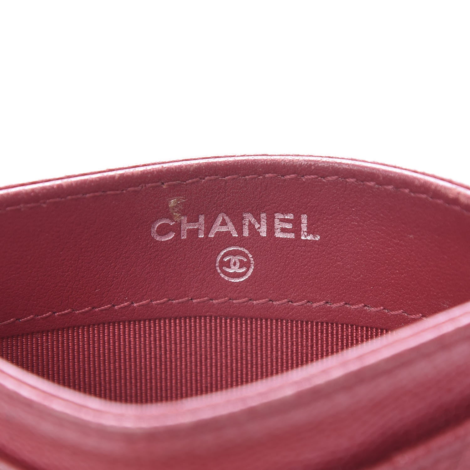 Chanel Caviar Quilted Card Holder Dark Pink 6 of 15