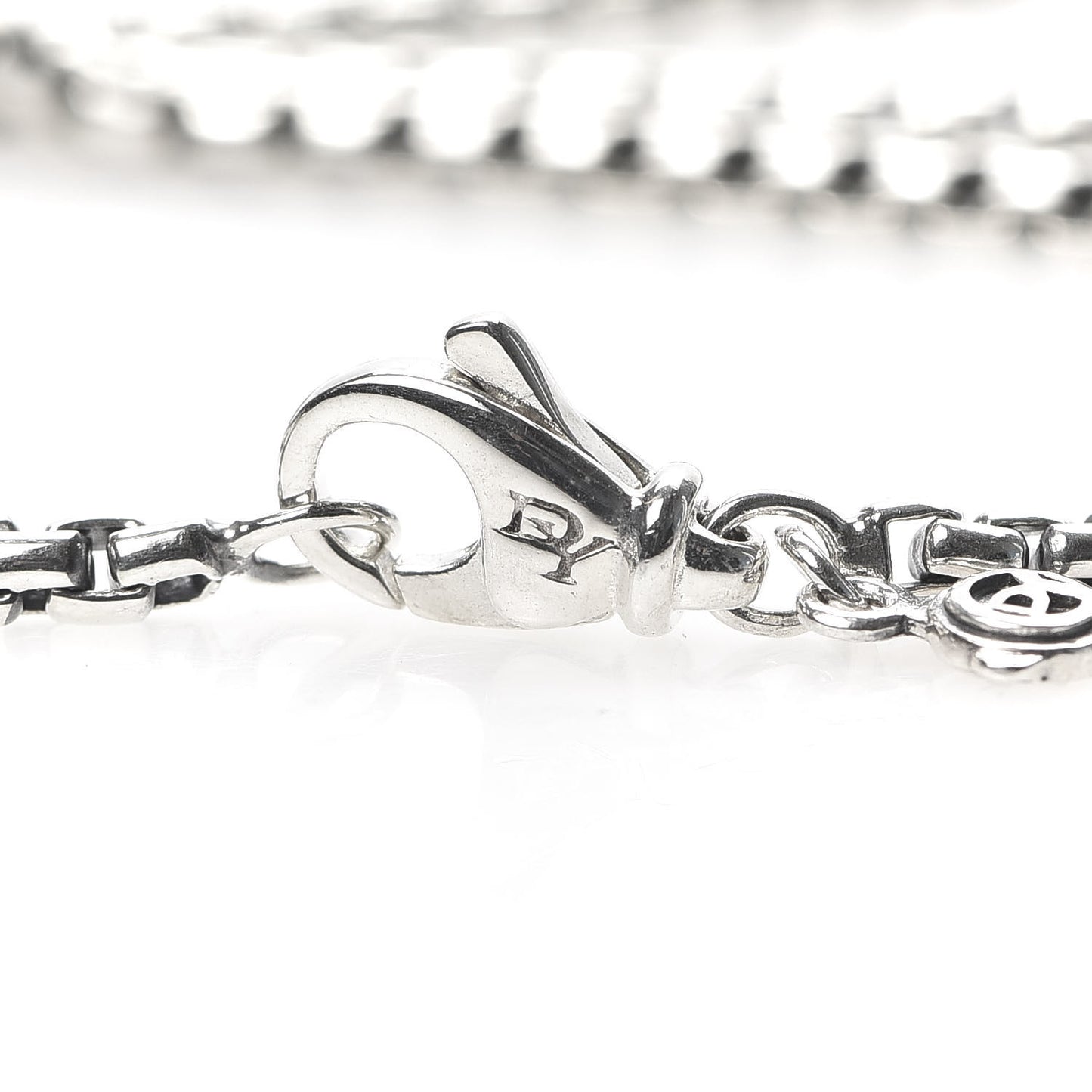 Sterling Silver 4 Station Leaf Box Chain Necklace 54"