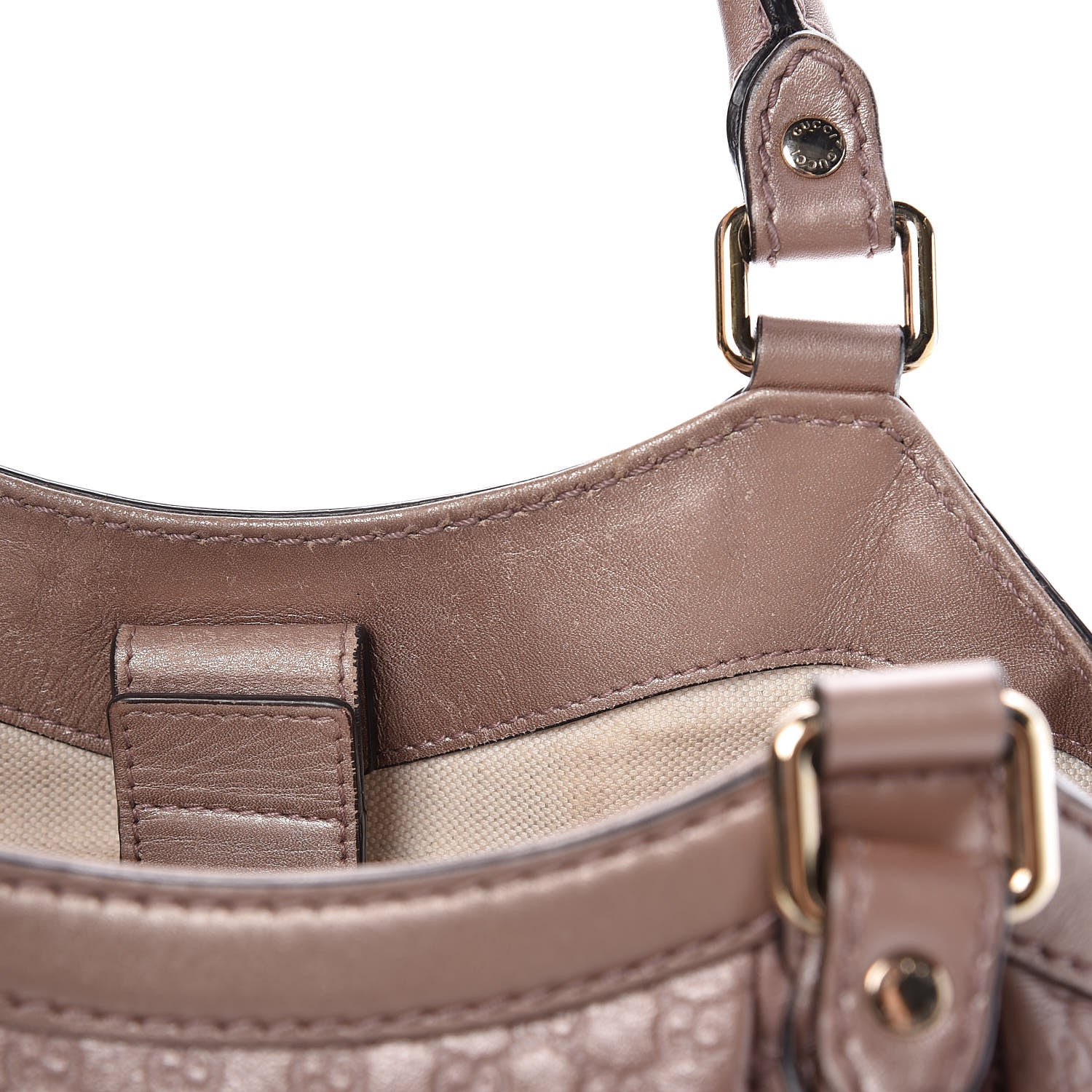 Gucci Metallic Microguccissima Medium Sukey Tote Dark Cipria 11 of 19