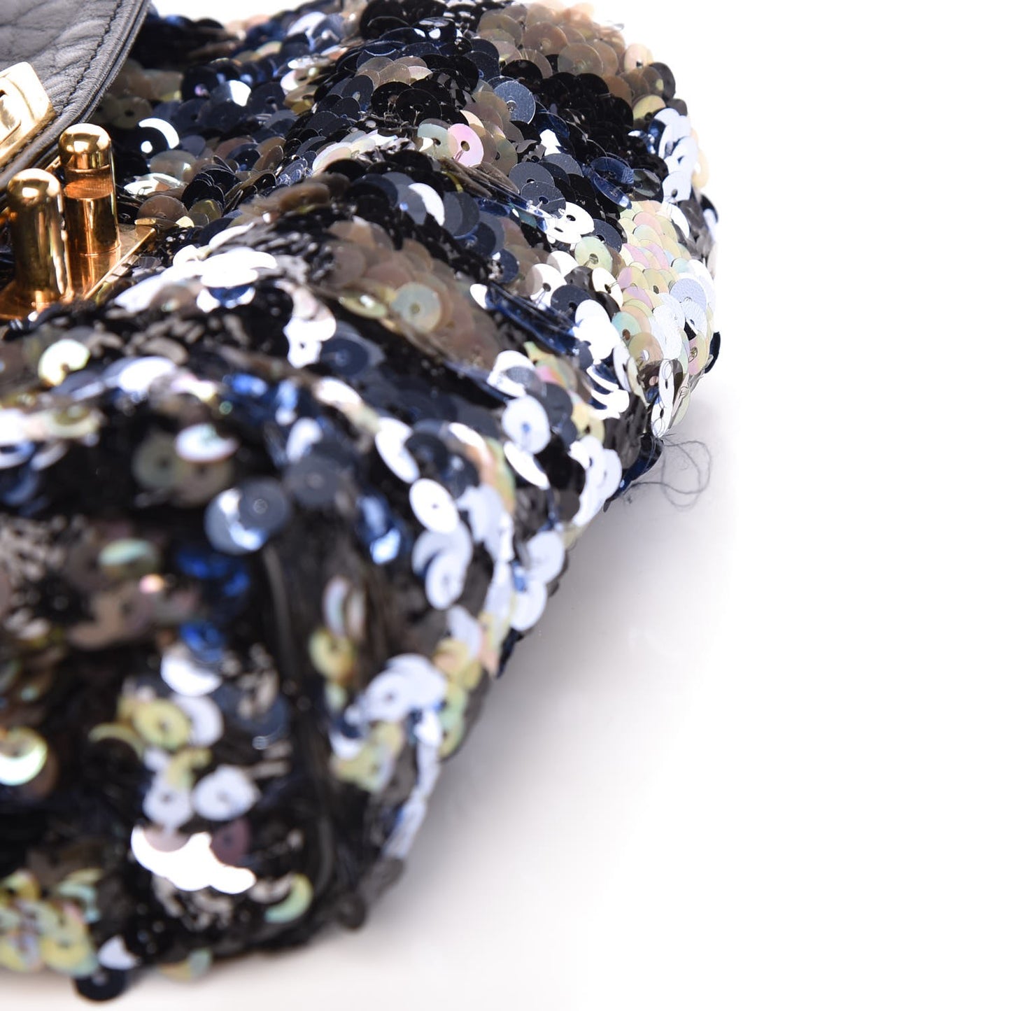 Sequins Tweed Mini Debbie Crossbody Bag Black