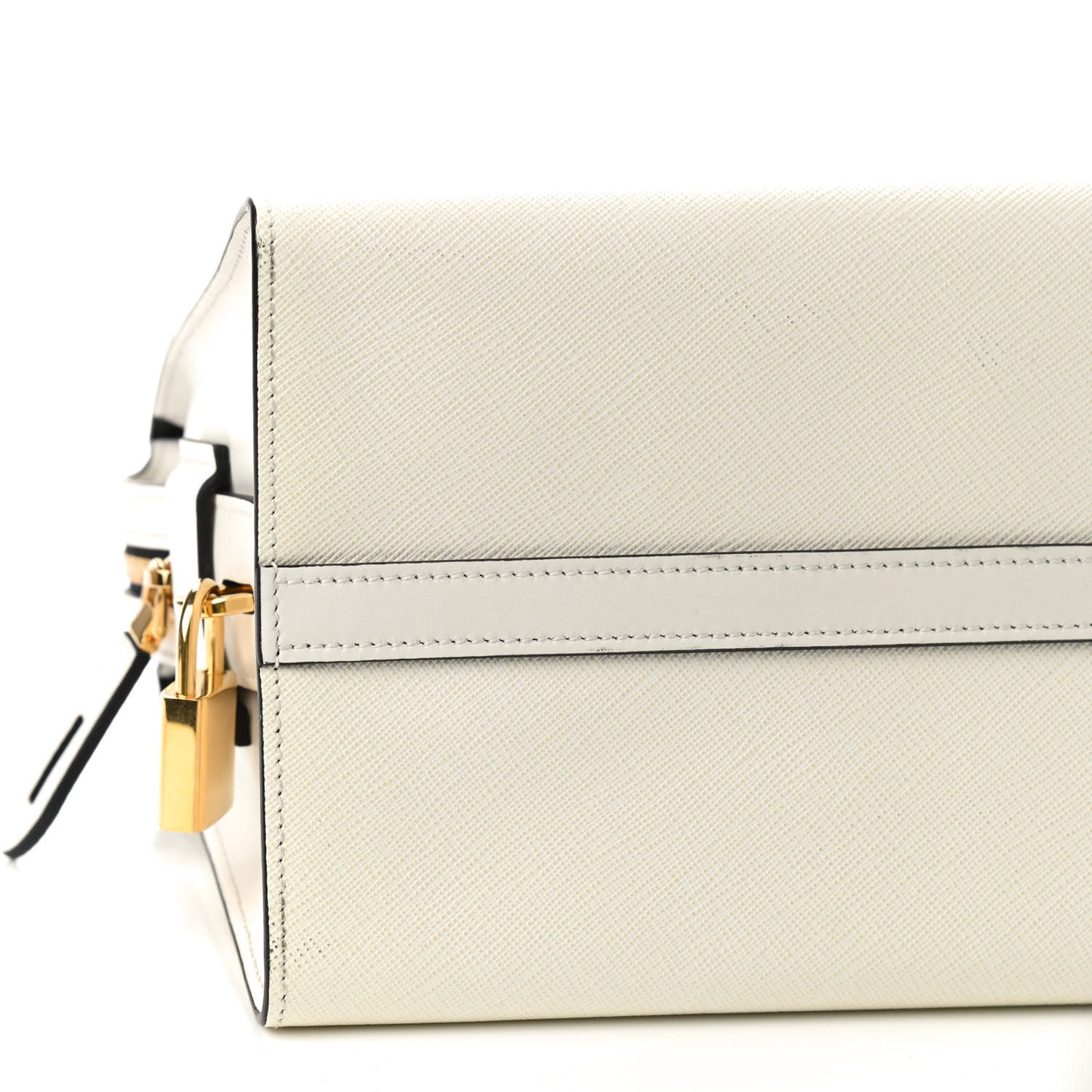 Saffiano City Calfskin Medium Esplanade White Black