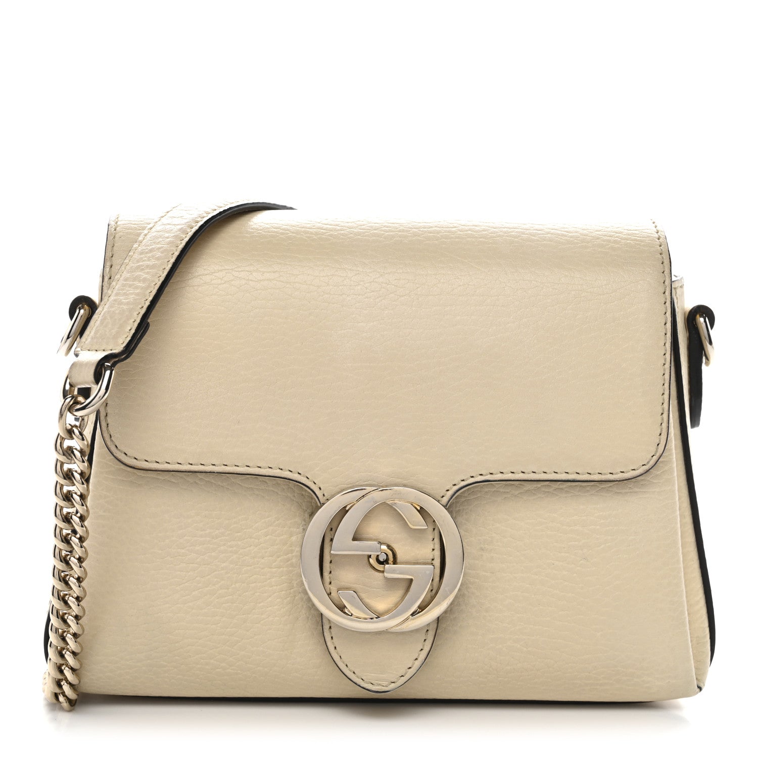 Gucci Dollar Calfskin Interlocking G Crossbody Bag Mystic White 1 of 11