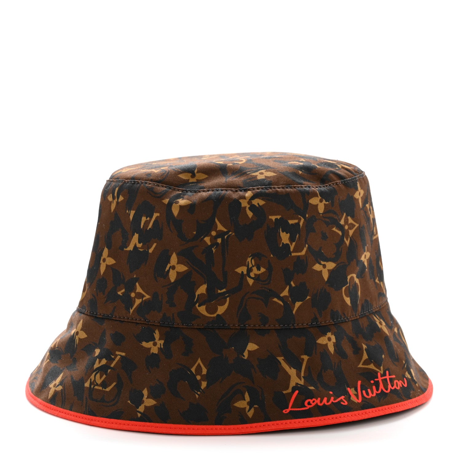帽子 LOUIS VUITTON Louis Vuitton Cotton LV Safari Bucket Hat S Black Red 1856126