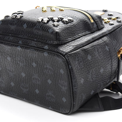 MCM Visetos Studded Small Stark M Backpack Black 6 of 7