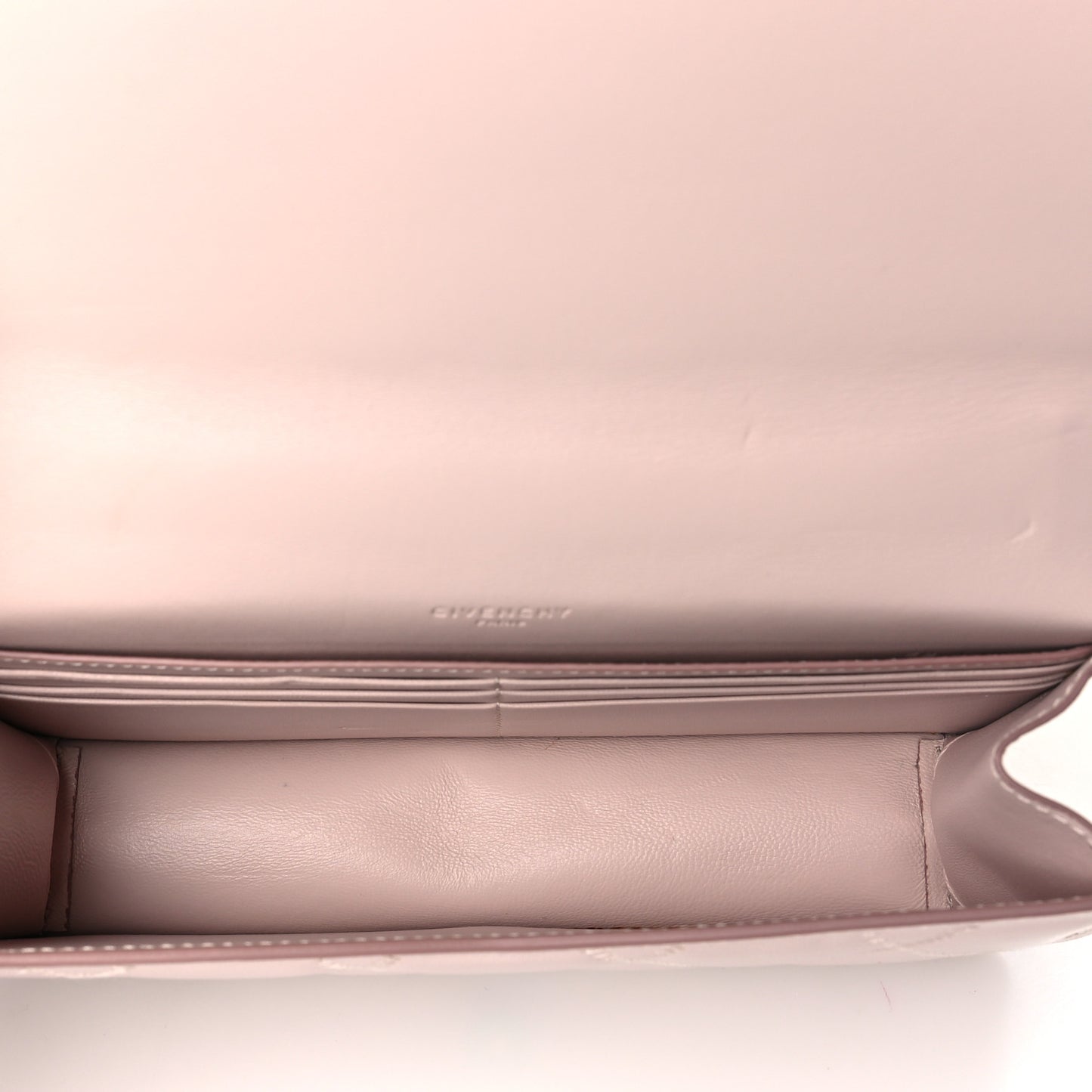 Goatskin Quilted GV3 Strap Wallet Pale Pink