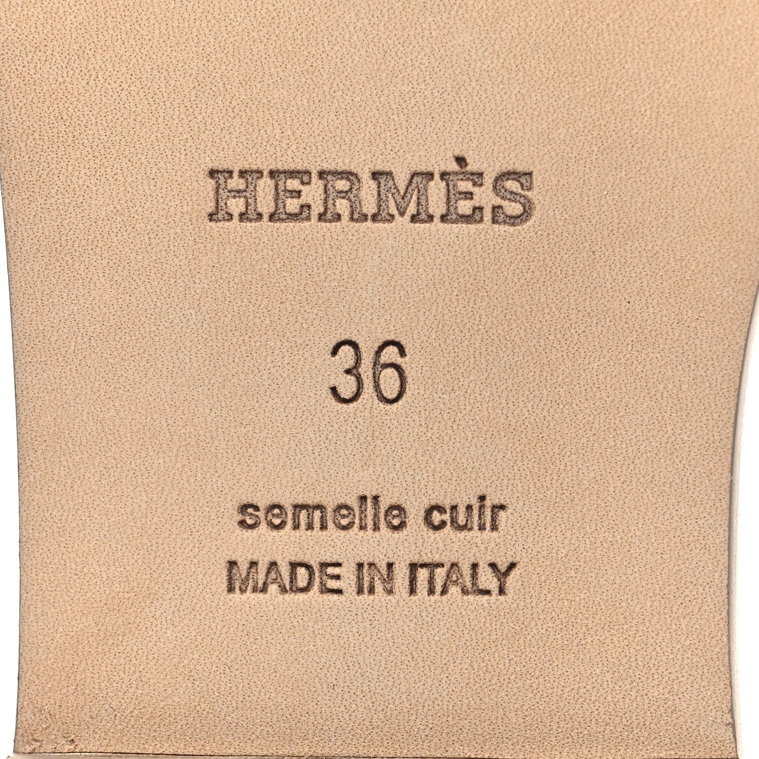 Hermes Box Calfskin Oran Sandals 36 Beige Mastic 7 of 8
