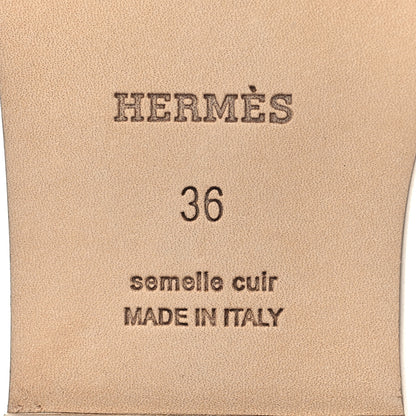 Hermes Box Calfskin Oran Sandals 36 Beige Mastic 7 of 8