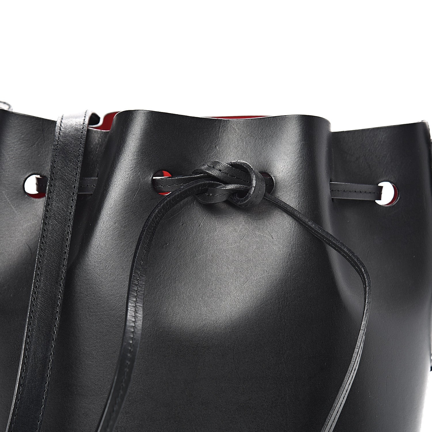 Mansur Gavriel Vegetable Tanned Calfskin Mini Bucket Bag Black Flamma 7 of 18