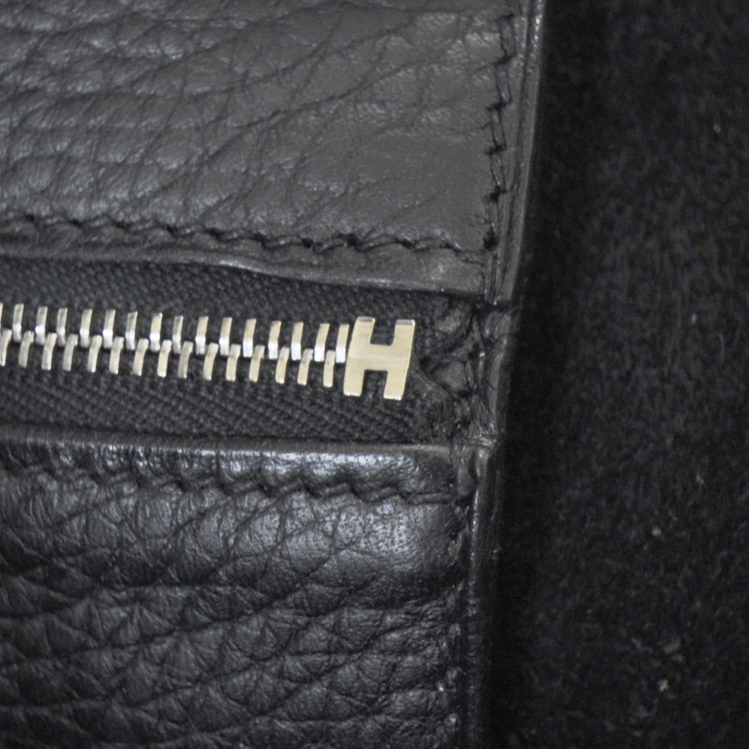 Hermes Taurillon Clemence Trim II 31cm Hobo Black 9 of 10