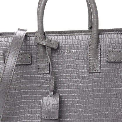 Saint Laurent Calfskin Lizard Embossed Nano Sac De Jour Fog 13 of 15
