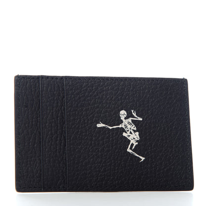 Alexander McQueen Calfskin Dancing Skeleton Card Holder Black 3 of 6