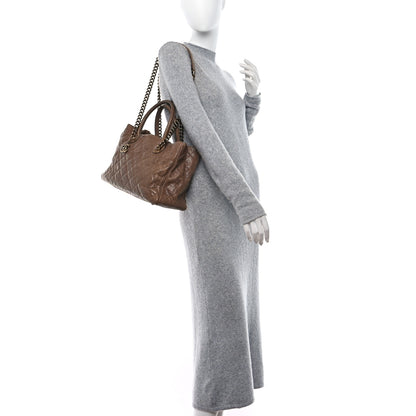 Chanel Glazed Caviar Quilted Small Shiva Tote Beige 2 of 15