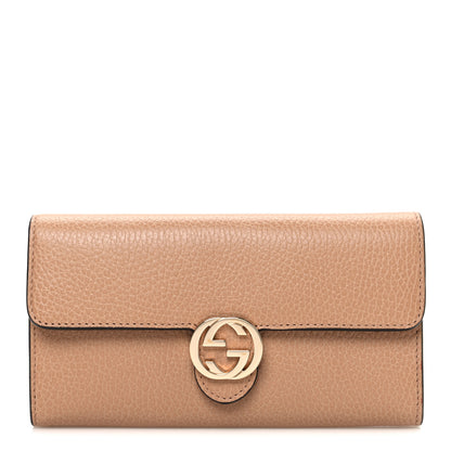 Gucci Dollar Calfskin Interlocking G Continental Wallet Camelia 1 of 7
