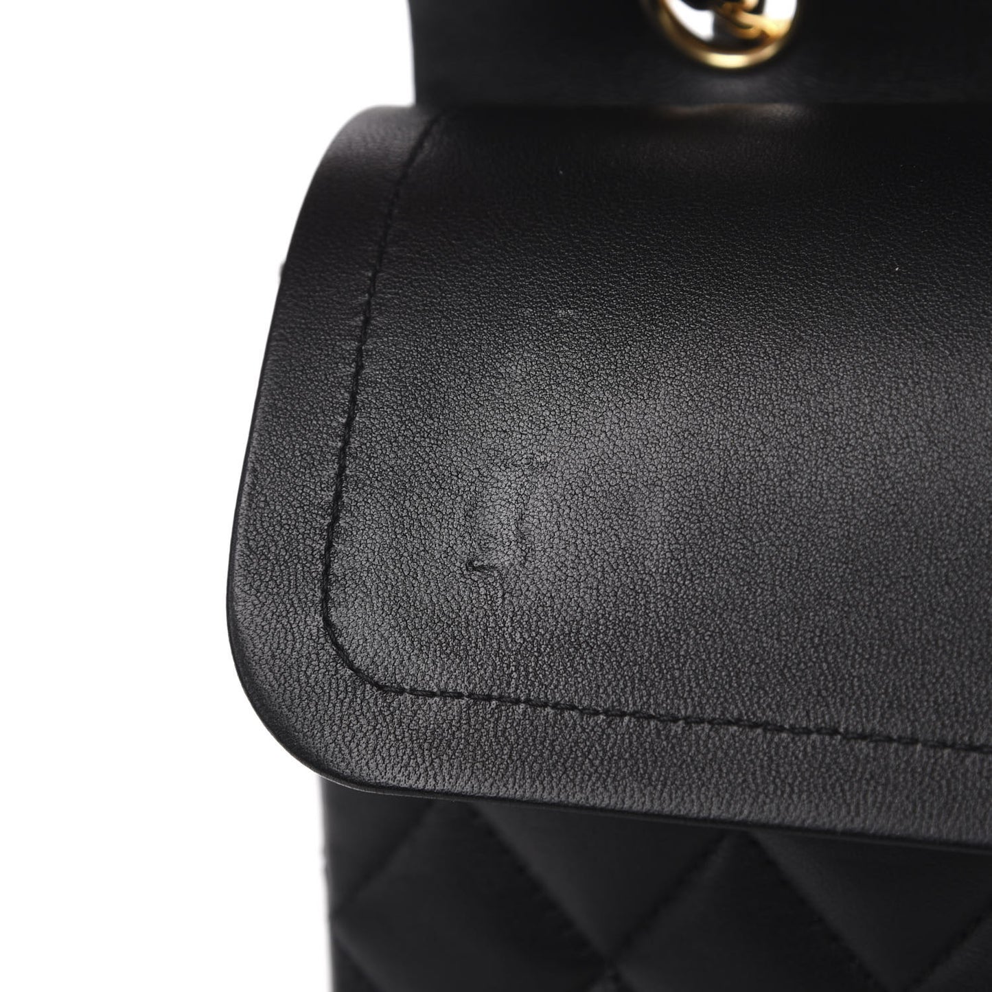 Lambskin Quilted Medium Double Flap Black