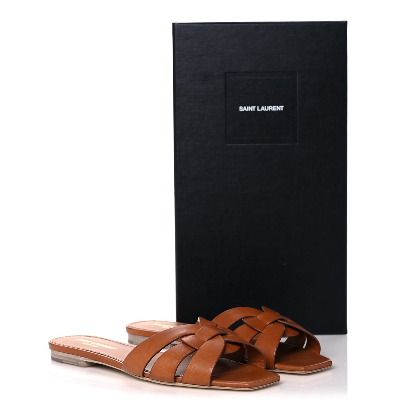 Calfskin Tribute 05 Slide Sandals 37 Amber