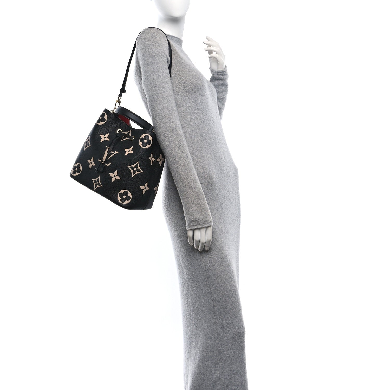 Louis Vuitton Empreinte Monogram Giant Neonoe MM Black Beige 2 of 10
