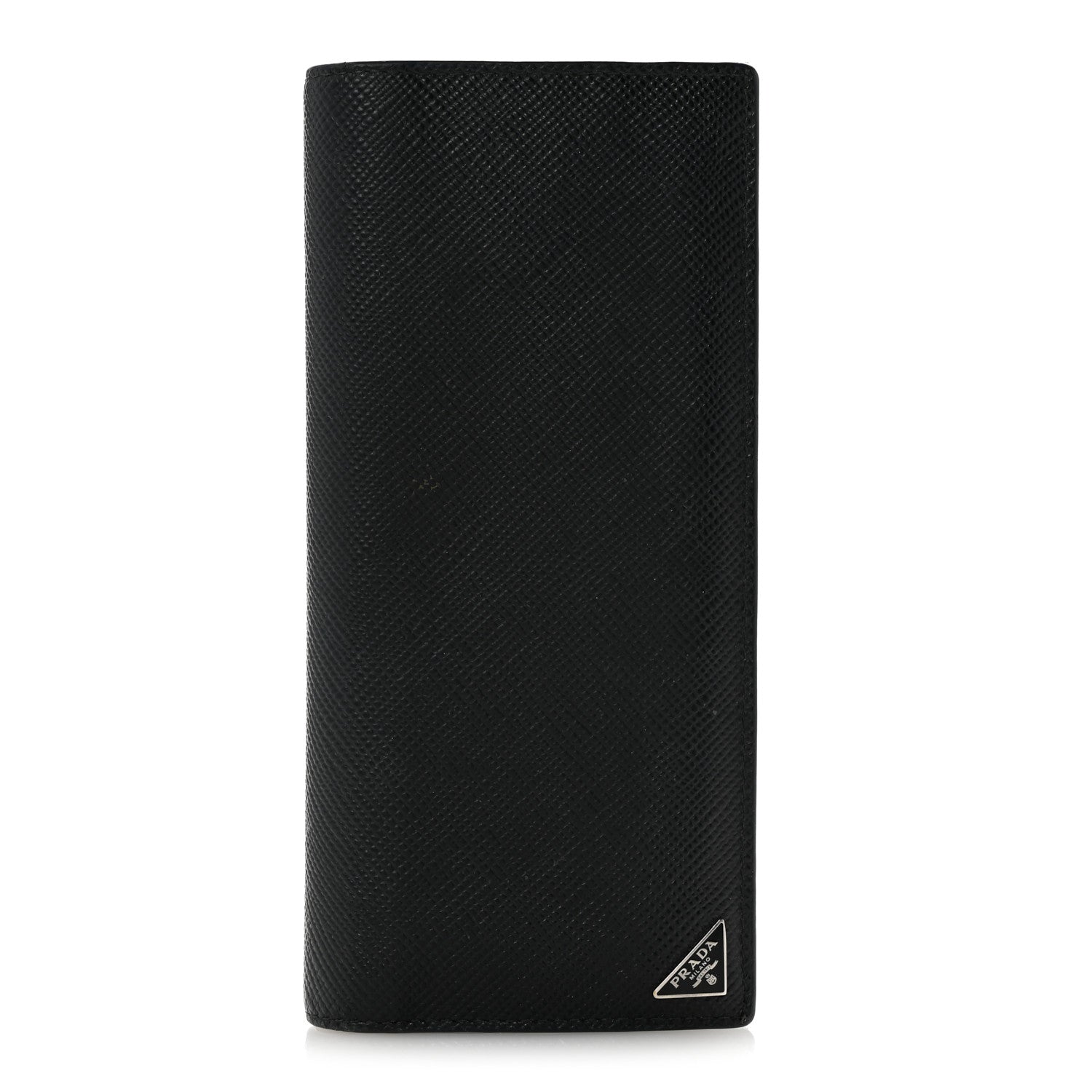 Prada Saffiano Flap Wallet Black Baltico 1 of 10