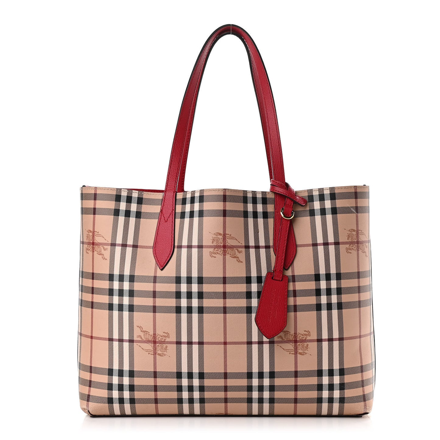 Haymarket Check Small Reversible Tote Poppy Red