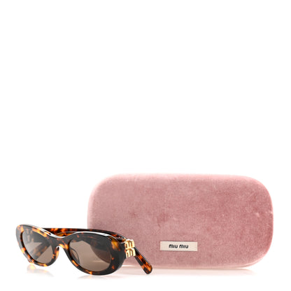 Miu Miu Acetate Oval Sunglasses SMU 06Z Tortoise 8 of 8