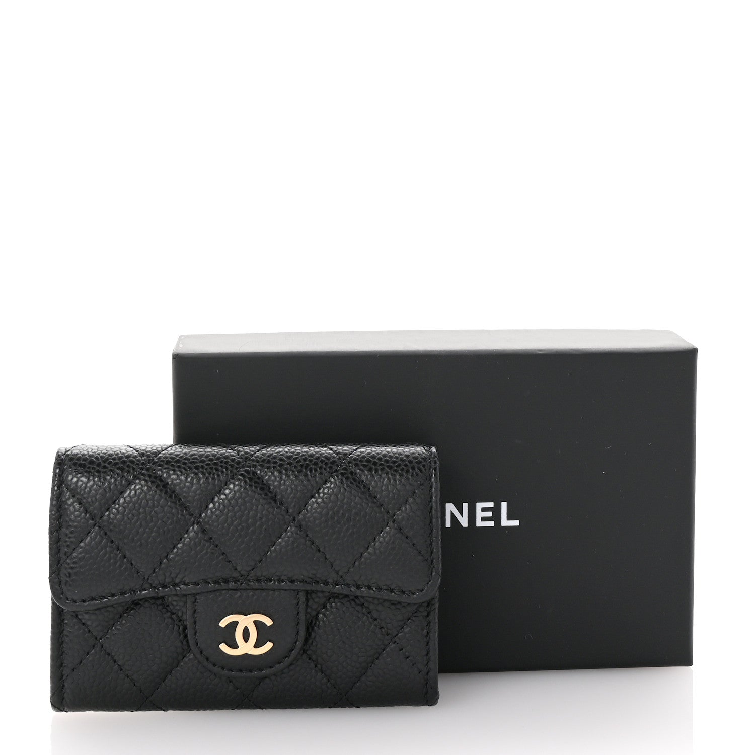 Chanel Caviar Quilted Flap Card Holder Wallet Black 9 of 9