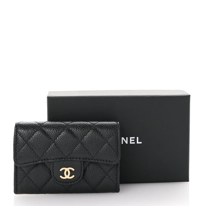 Chanel Caviar Quilted Flap Card Holder Wallet Black 9 of 9