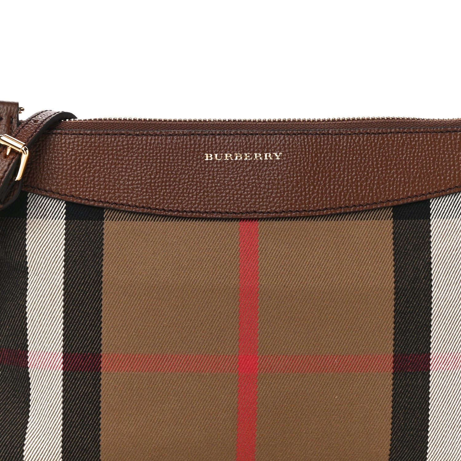 Burberry House Check Derby Peyton Crossbody Clutch Bag Tan 7 of 9