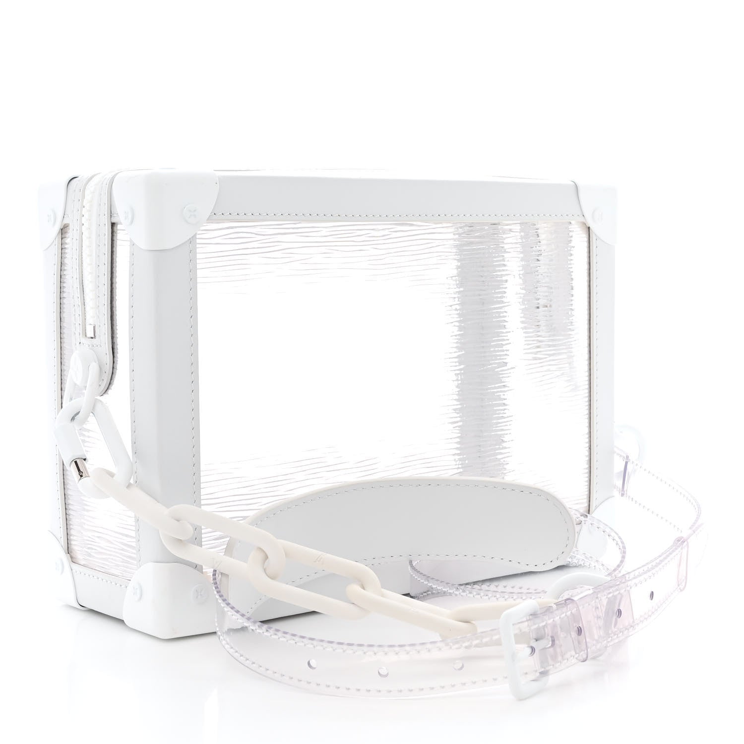 Louis Vuitton Calfskin PVC Epi Plage Soft Trunk Optic White 3 of 9
