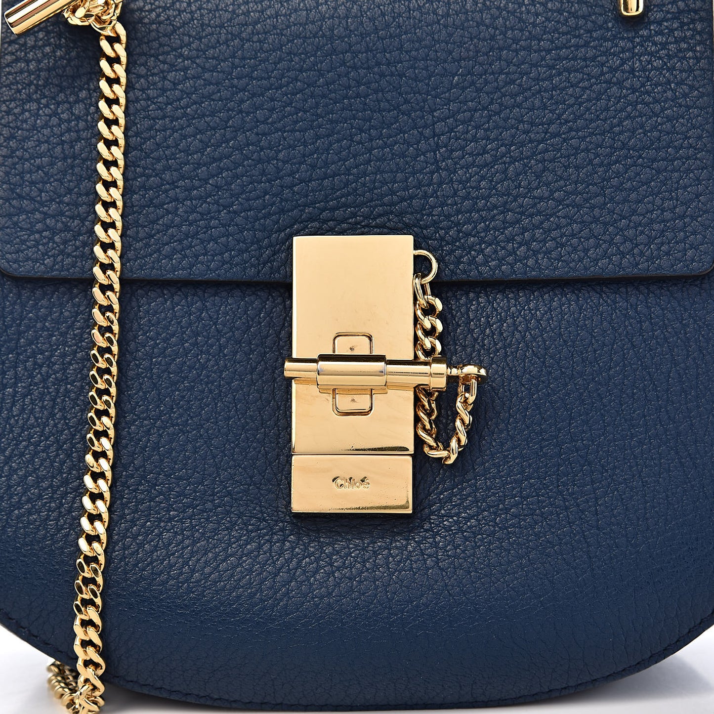 Grained Lambskin Mini Drew Shoulder Bag Factory Blue