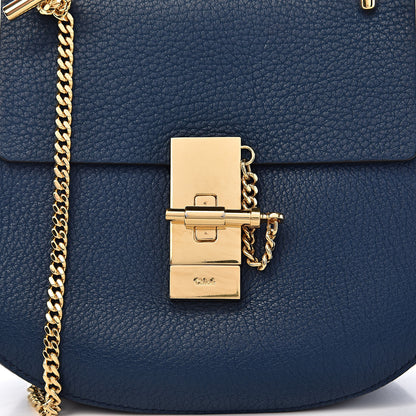 Chloe Grained Lambskin Mini Drew Shoulder Bag Factory Blue 9 of 9