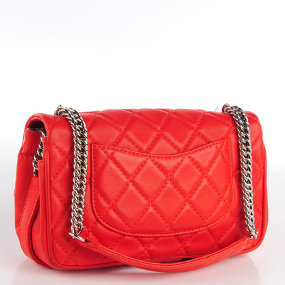 Chanel Lambskin Quilted Medium Icons Secret Label Flap Coral 3 of 8