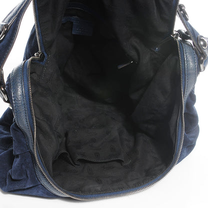 Gucci Suede Icon Bit Medium Shoulder Bag Navy 4 of 6