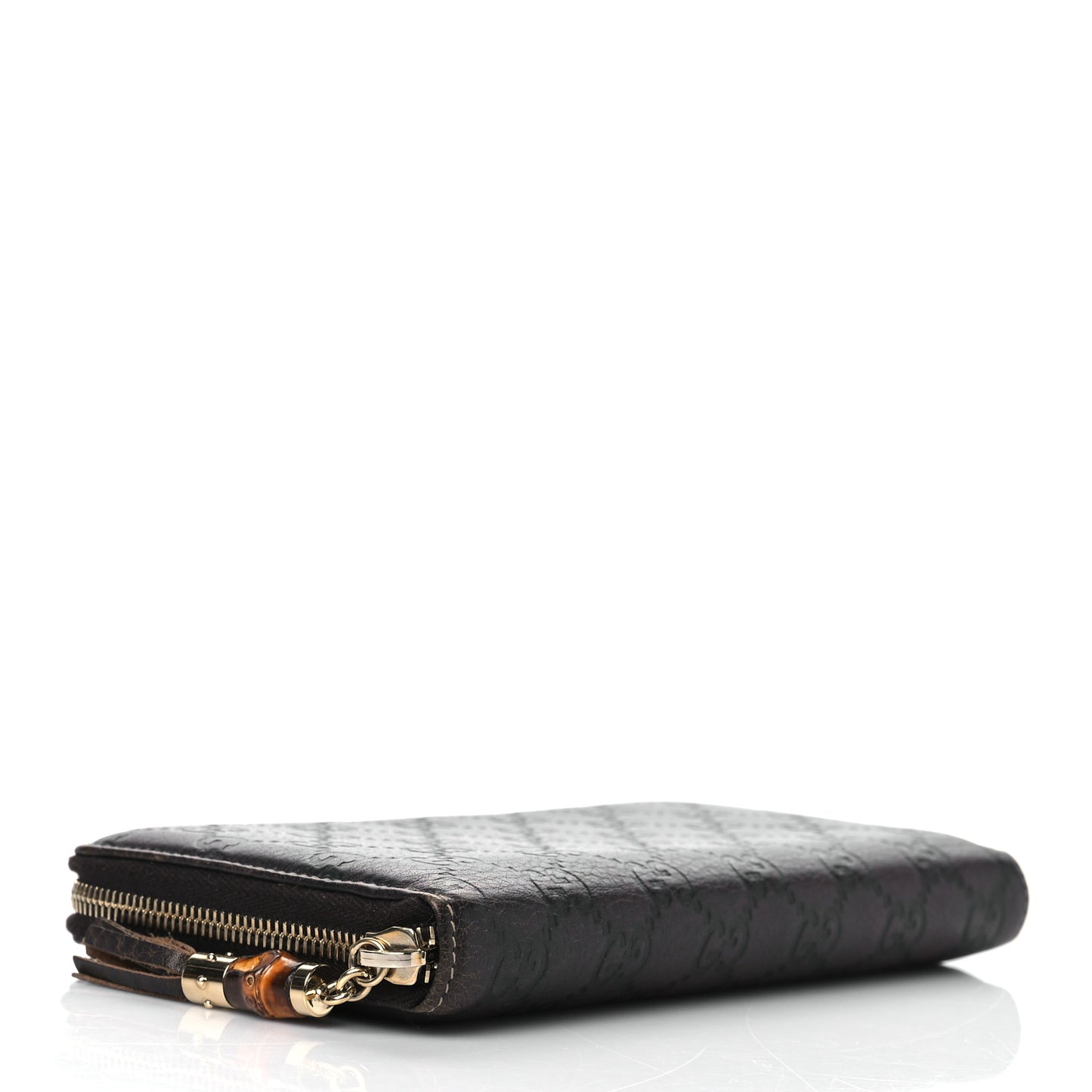Guccissima Bamboo Tassel Zip Around Wallet Brown