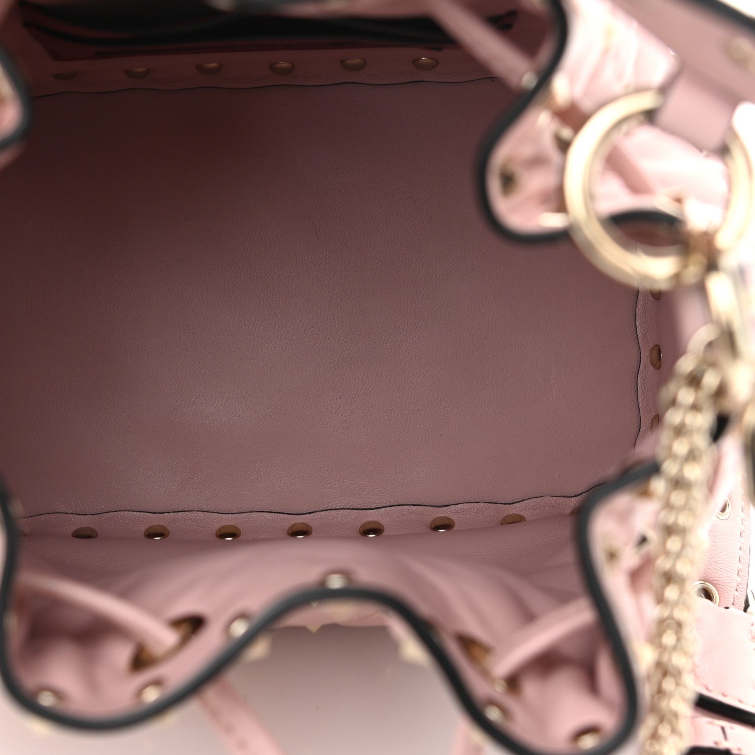 Valentino Garavani Lambskin Mini Rockstud Spike Bucket Bag Water Rose 5 of 12