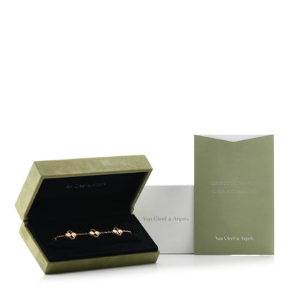 Van Cleef & Arpels 18K Yellow Gold 5 Motifs Guilloche Vintage Alhambra Bracelet 6 of 6