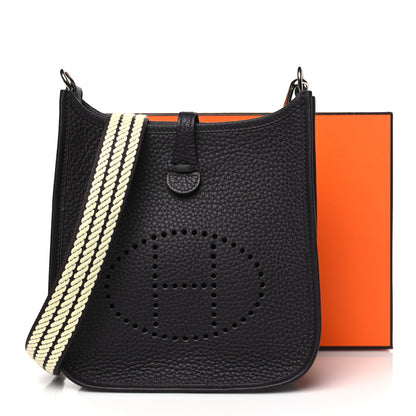 Hermes Taurillon Clemence Evelyne Sangle Cordage TPM Prunoir Jaune Milton 11 of 11