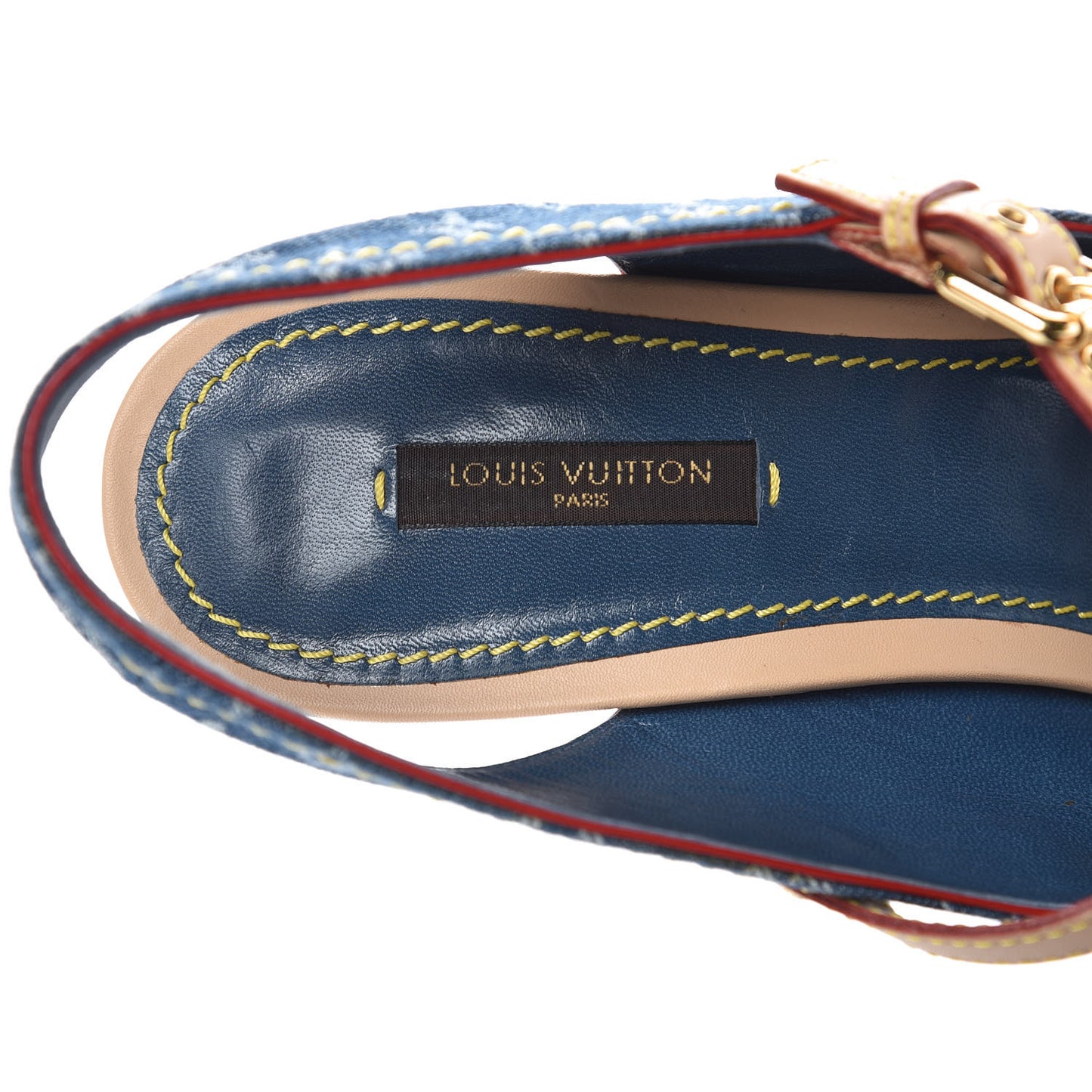 Denim Monogram Alyssa Wedges 41 Blue