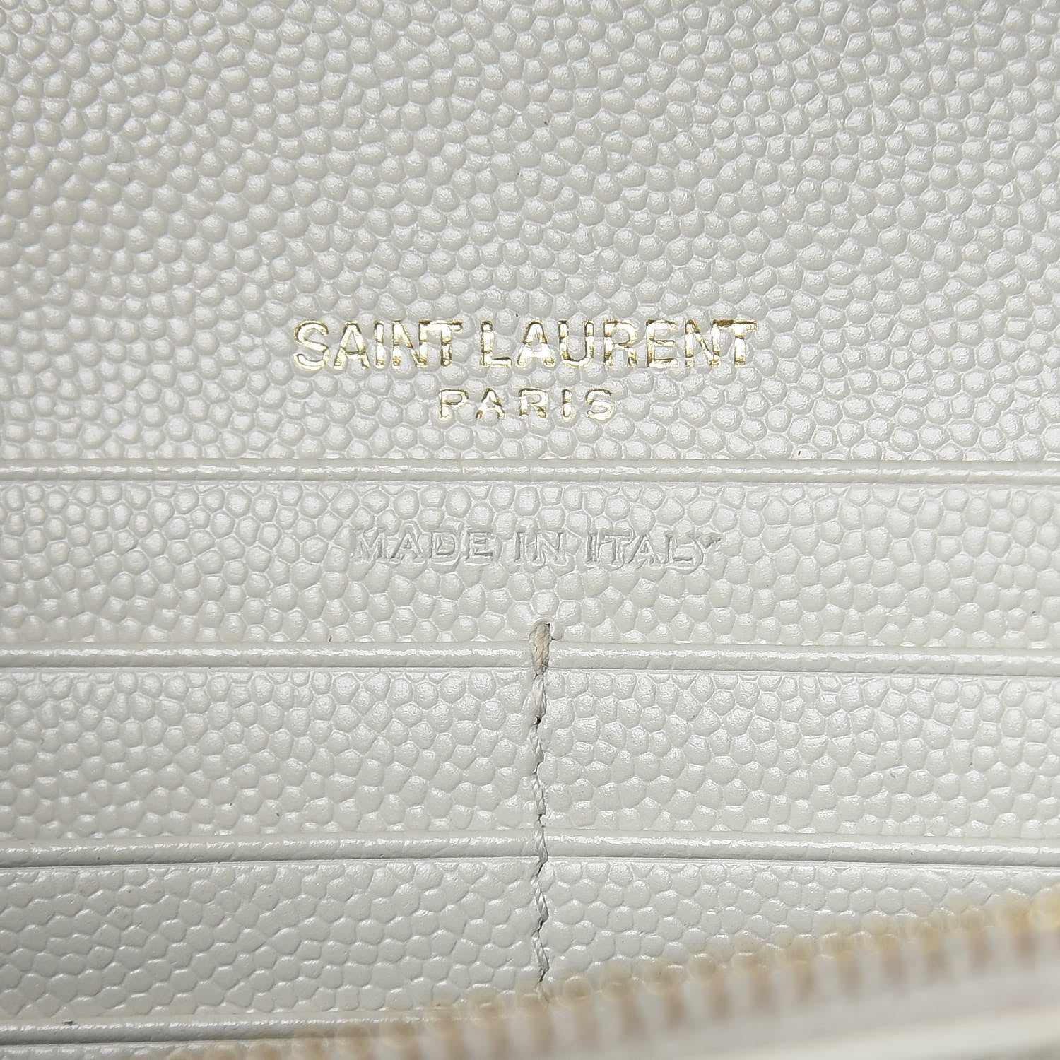 Saint Laurent Grain De Poudre Matelasse Chevron Monogram Chain Wallet Crema Soft 7 of 11