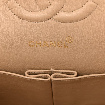 Chanel Lambskin Quilted Medium Double Flap Beige 6 of 10
