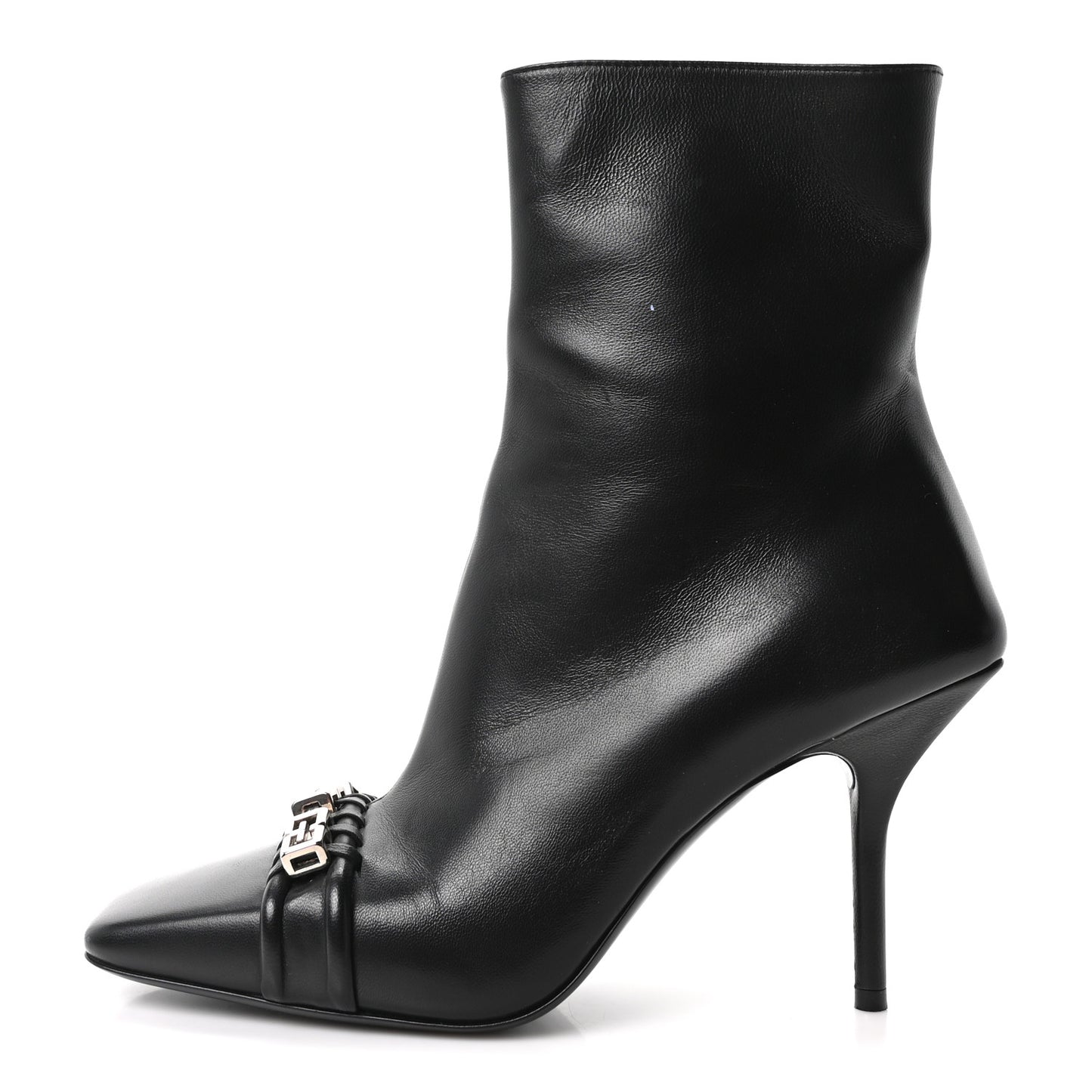 Smooth Calfskin 4G Square Toe Boots 40.5 Black
