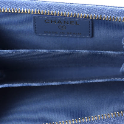 Chanel Caviar Quilted Zip Coin Purse Blue 5 of 8