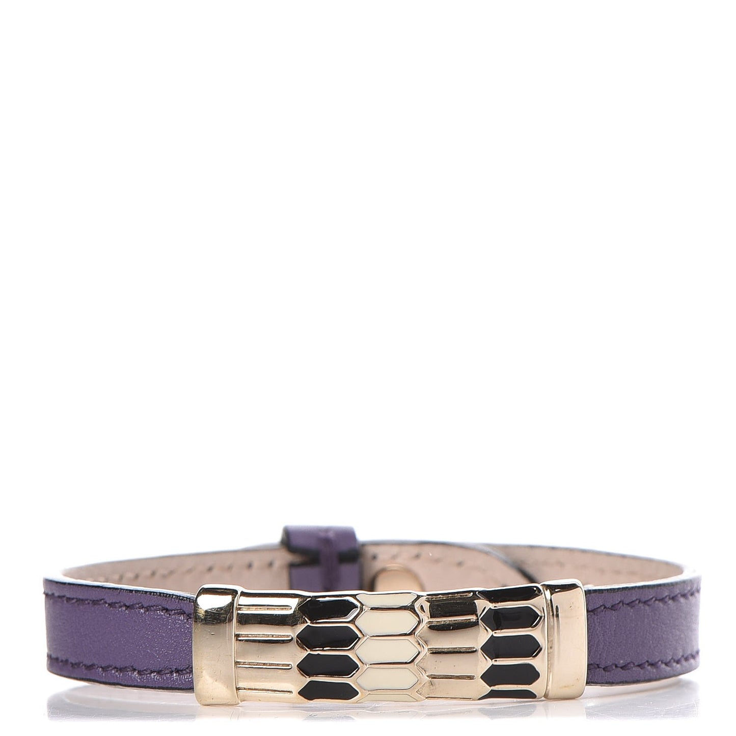 Calfskin Enamel Scaglie Wrap Bracelet Purple