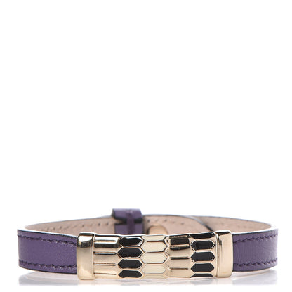 Bulgari Calfskin Enamel Scaglie Wrap Bracelet Purple 1 of 5
