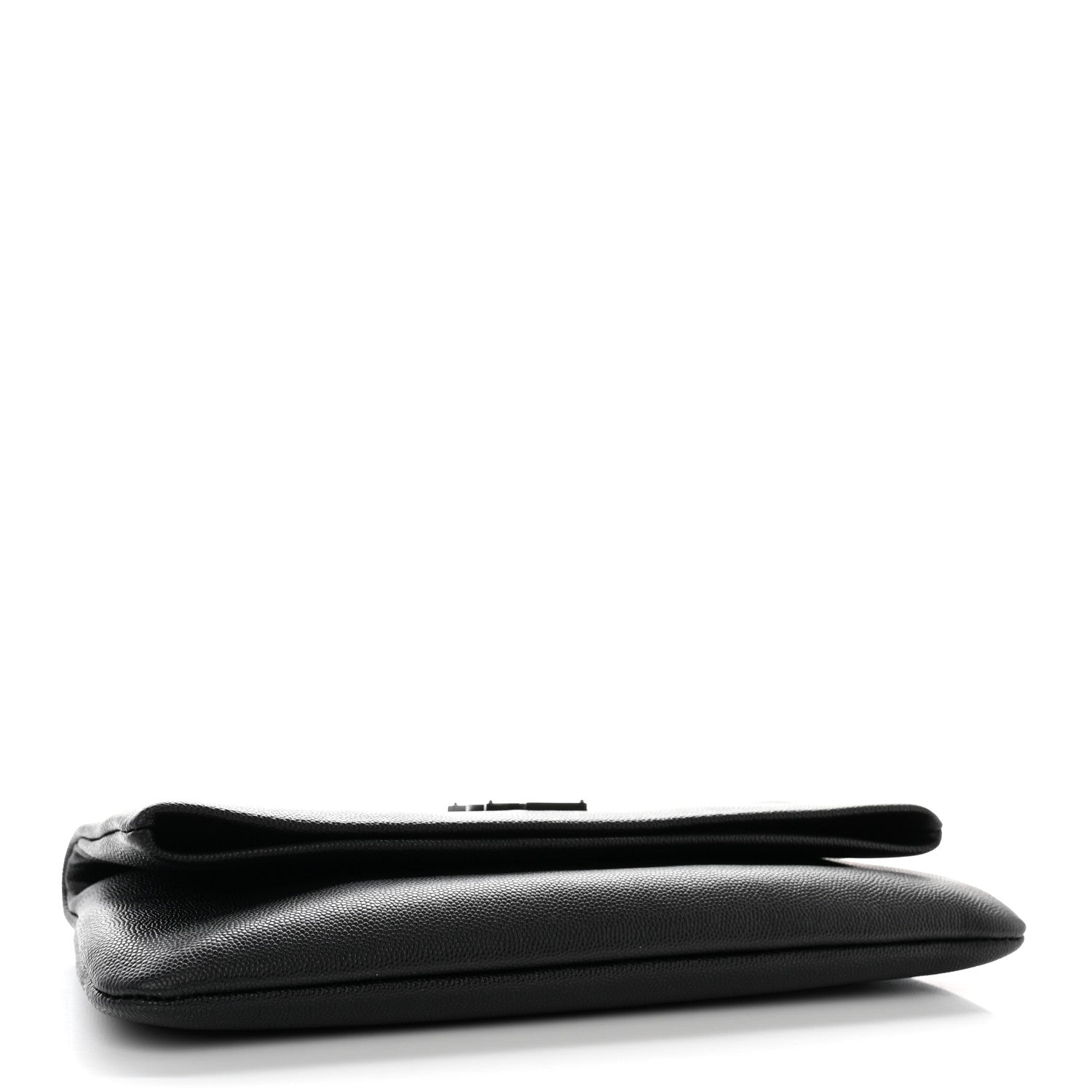 Saint Laurent Grain De Poudre West Hollywood Monogram Fold Over Clutch Black 4 of 14