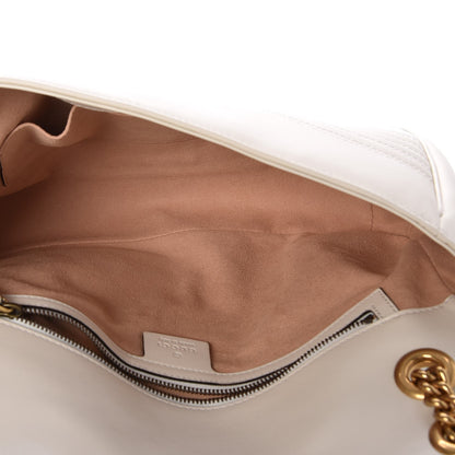 Gucci Calfskin Matelasse Medium GG Marmont Shoulder Bag White 6 of 6