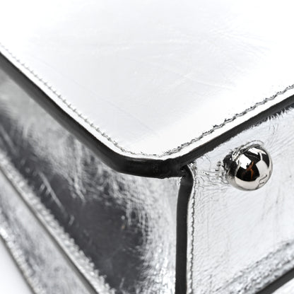 Fendi Rock Millenium Laminata Small Peekaboo I SEE U Satchel Argento 16 of 16