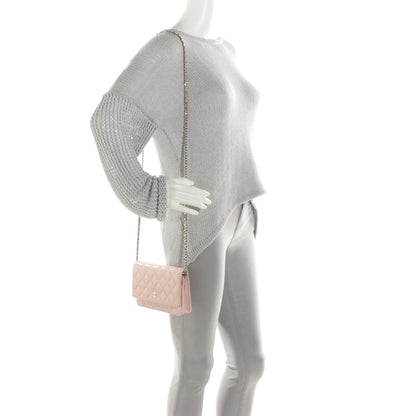 Chanel Caviar Quilted Wallet On Chain WOC Light Pink 2 of 8