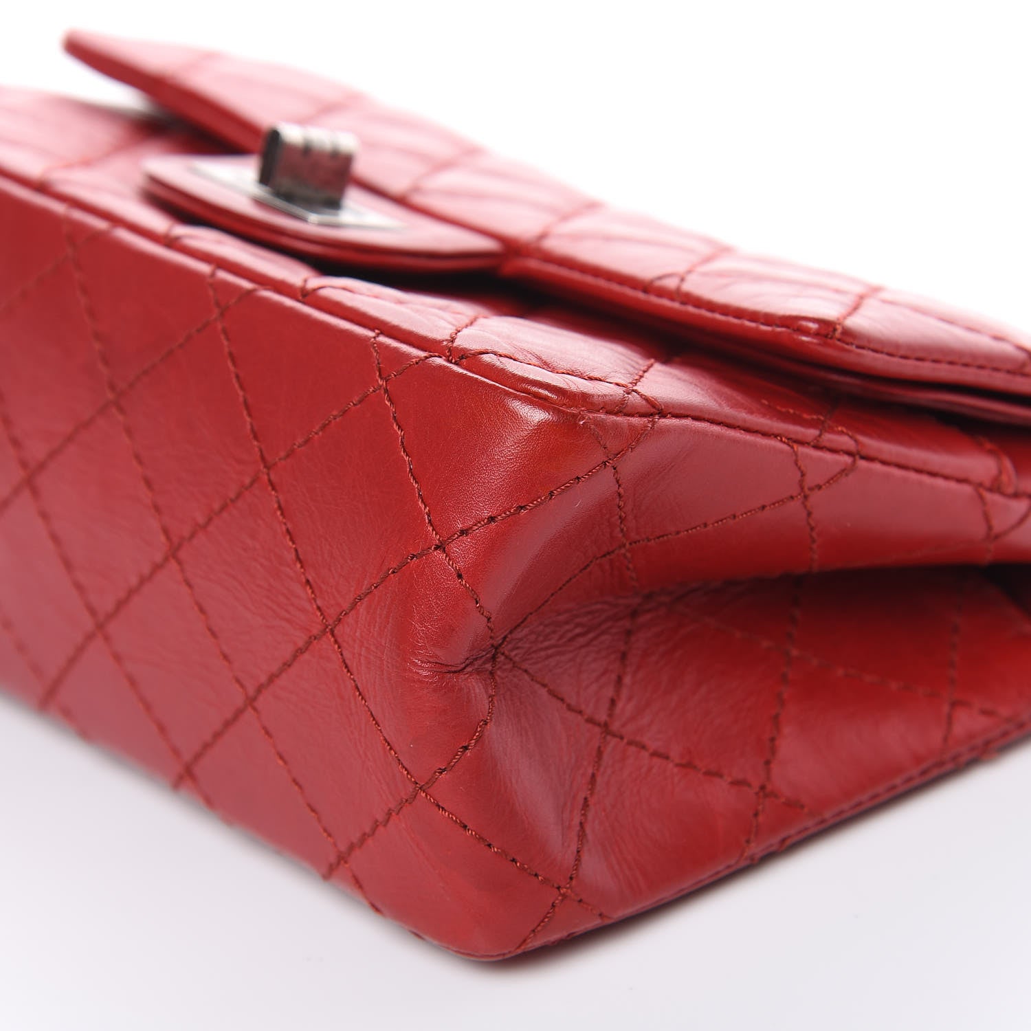 Chanel Aged Calfskin Quilted 2.55 Reissue 224 Flap Red 9 of 10