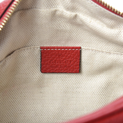 Gucci Pebbled Calfskin Small Soho Disco Bag Tabasco Red 7 of 9